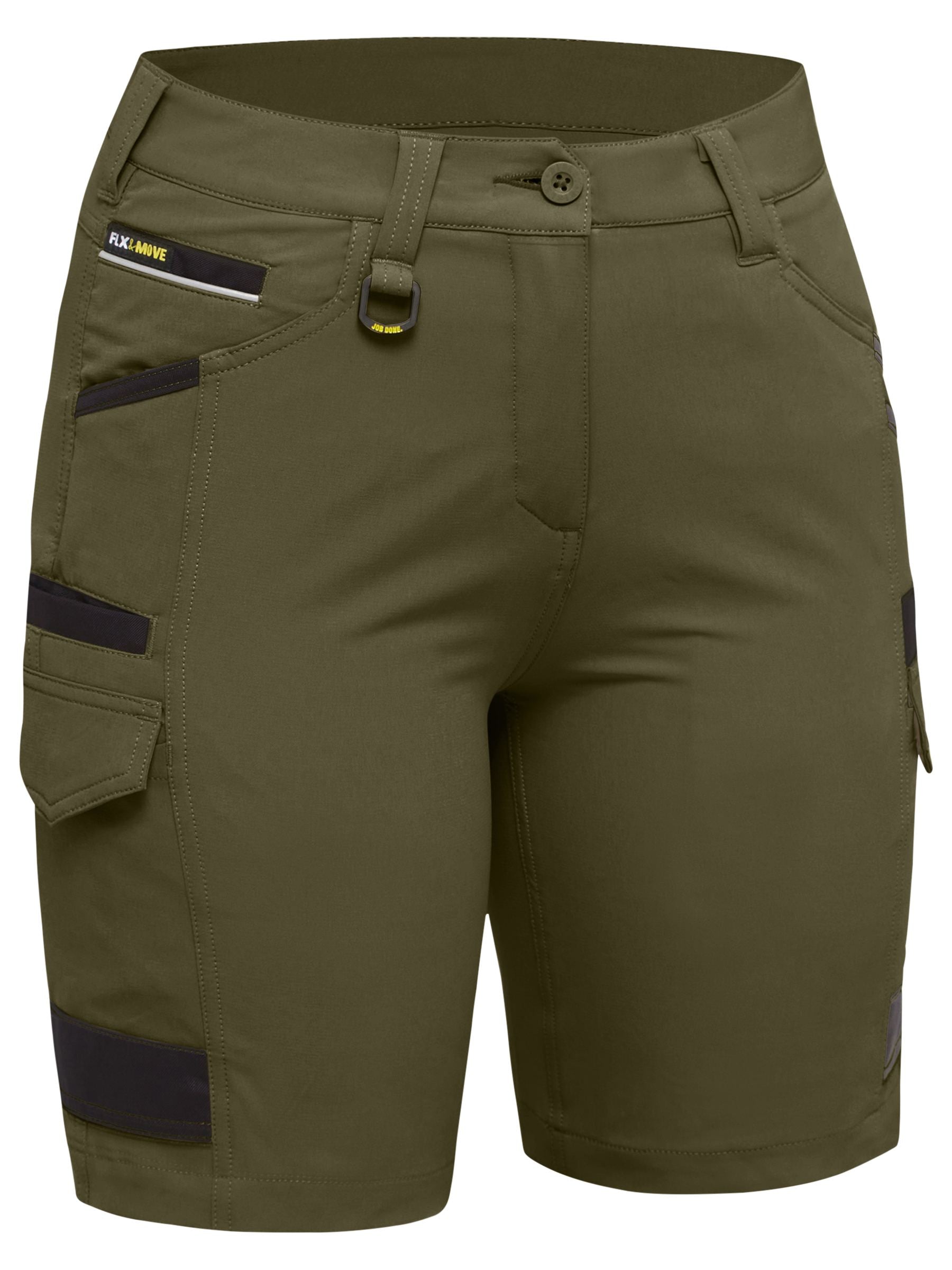Bisley Womens Flex & Move™ 4-Way Stretch Zip Cargo Short (BSHL1332)