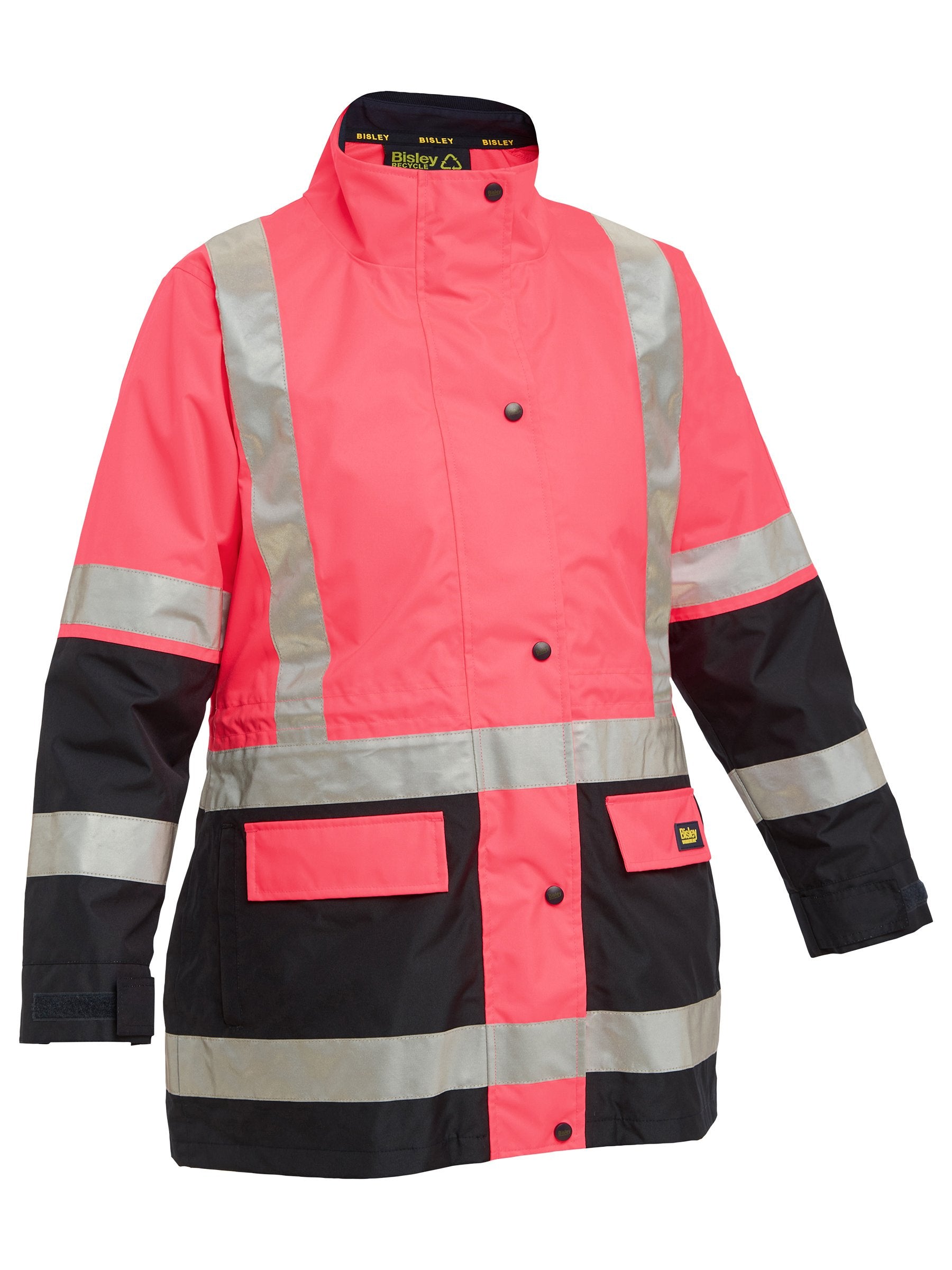 Bisley Womens Taped Hi Vis 5 in 1 Rain Jacket (BKL6975)