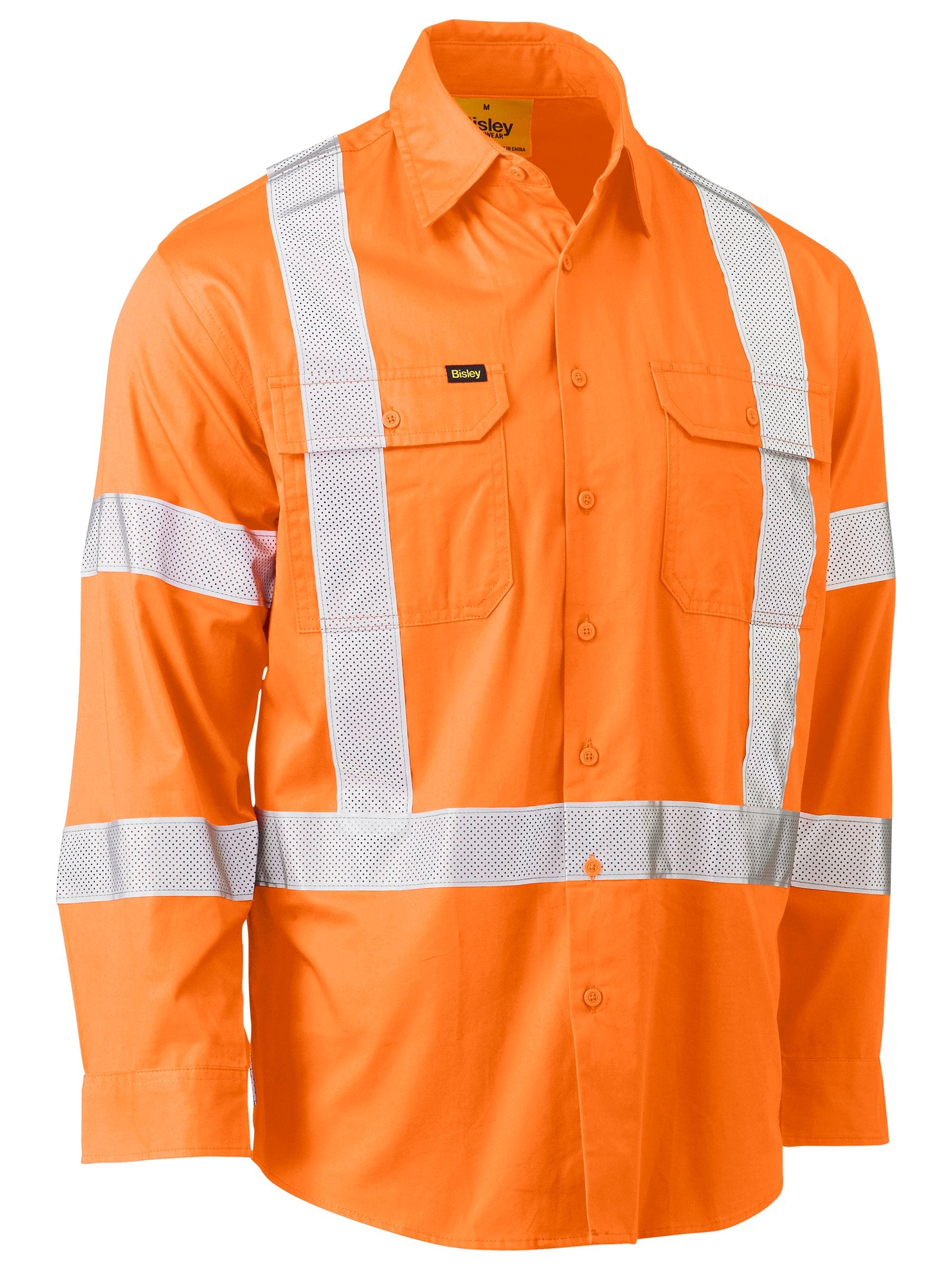 Bisley Taped X Back Cool Lightweight Hi Vis Drill Shirt (BS6166XT)