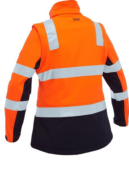 Bisley Womens Taped Two Tone Hi Vis 3 in 1 Soft Shell Jacket (BJL6078T)