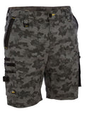 Bisley Flex & Move Stretch Canvas Camo Cargo Short - Charcoal Honeycomb (BSHC1337-PHCH)