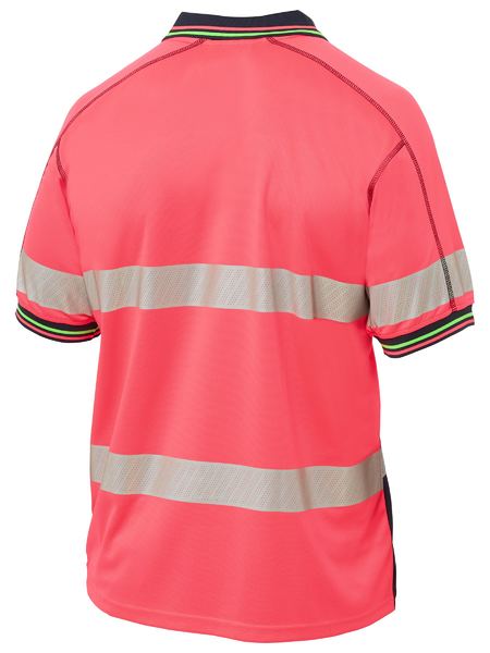 Bisley Taped Two Tone Hi Vis Polyester Mesh Short Sleeve Polo Shirt (BK1219T)