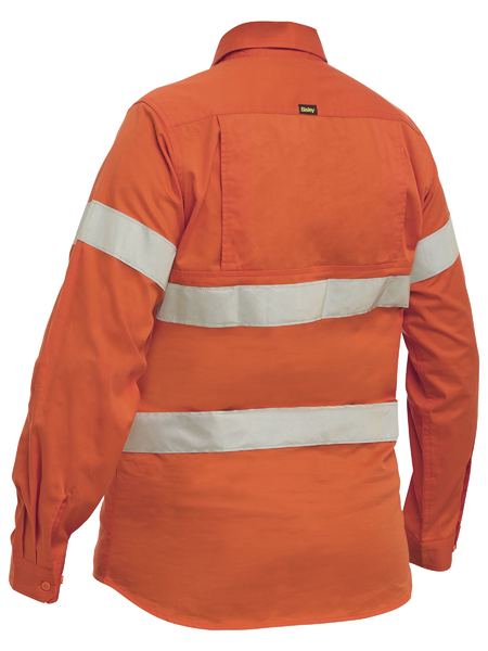 Bisley Womens Taped Hi Vis Cool Lightweight Closed Front Shirt (BLC6897T)