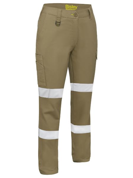 Bisley Womens Taped Stretch Cotton Drill Cargo Pants (BPLC6008T)