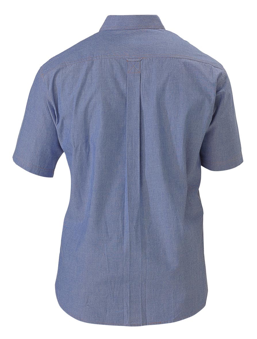Bisley Chambray Shirt - Short Sleeve - Blue (B71407) - Trade Wear