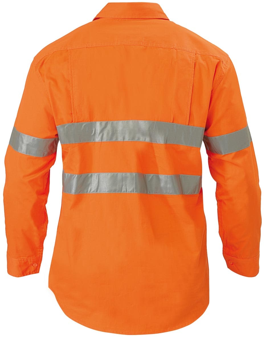 Bisley 3M Lightweight Gusset Cuff Hi Vis Shirt - Long Sleeve - Orange (BS6897) - Trade Wear
