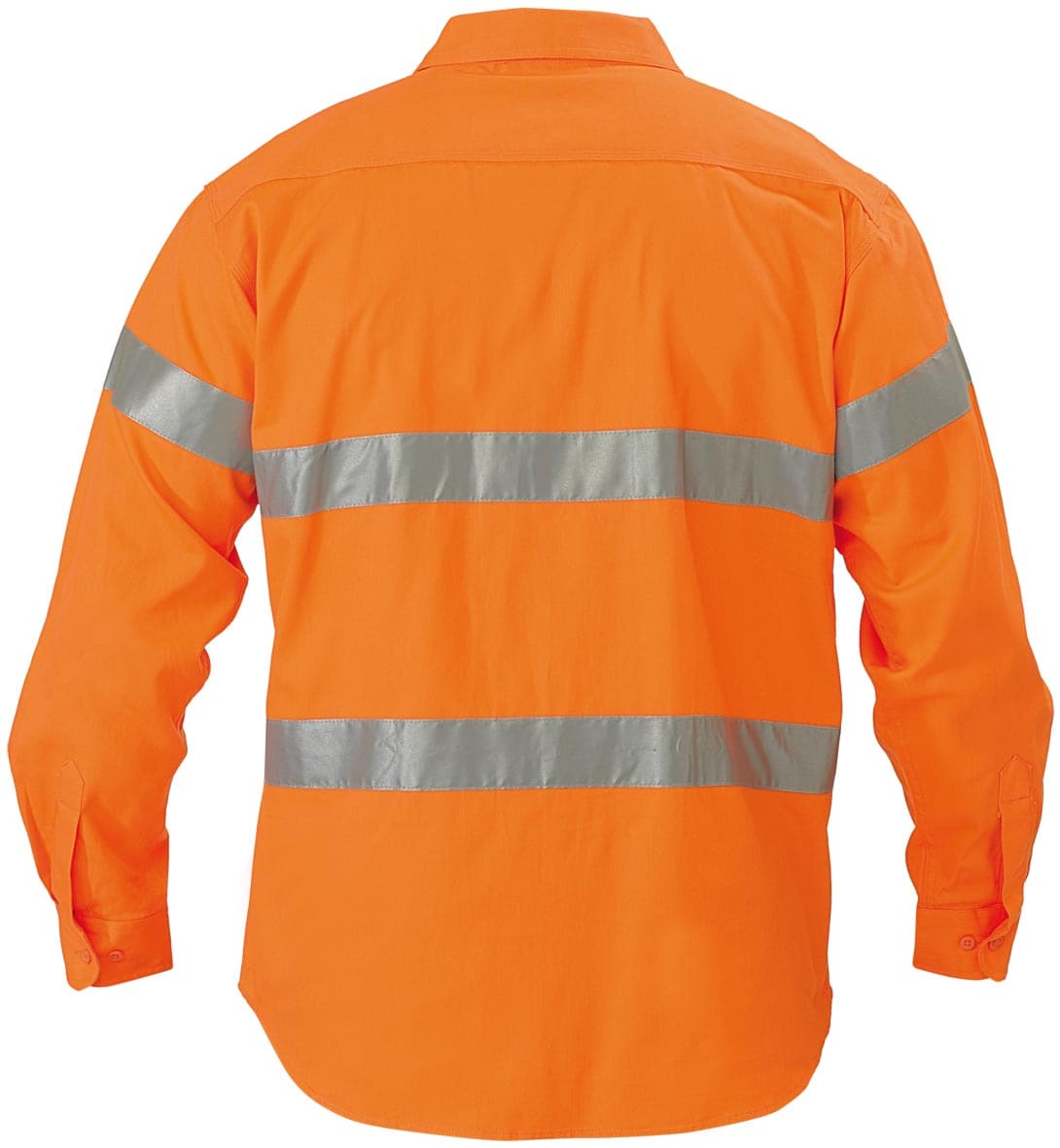 Bisley Hi Vis Drill Long Sleeve Shirt 3M Reflective Tape - Orange (BT6482) - Trade Wear