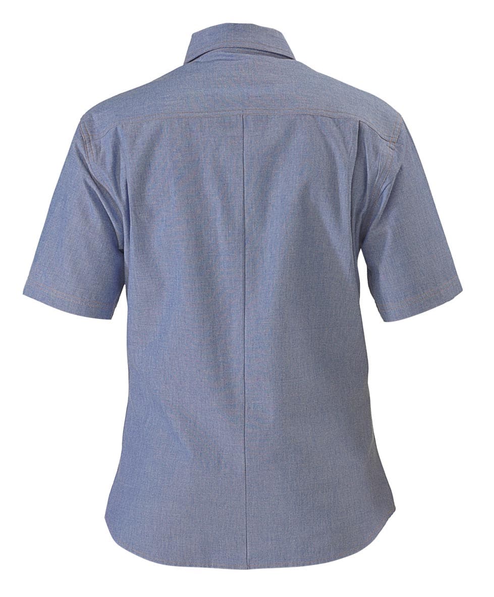 Bisley Ladies Chambray Shirt - Short Sleeve - Blue (B71407L) - Trade Wear