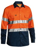 Bisley Bisley 2 Tone Hi Vis Shirt 3M Reflective Tape Long Sleeve (BT6456) - Trade Wear