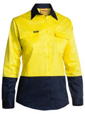 Bisley Bisley Ladies 2 Tone Hi Vis Drill Shirt Long Sleeve (BL6267) - Trade Wear