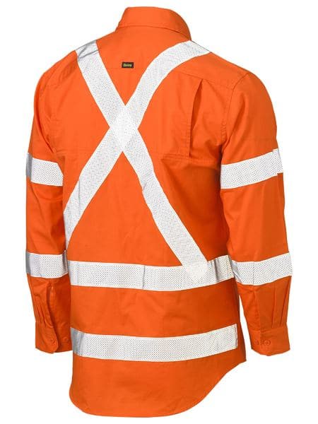 Bisley Bisley Taped X Back Cool Lightweight Hi Vis Drill Shirt (BS6166XT) - Trade Wear