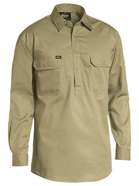 Bisley Lightweight Closed Front Cotton Drill Shirt Long Sleeve BSC6