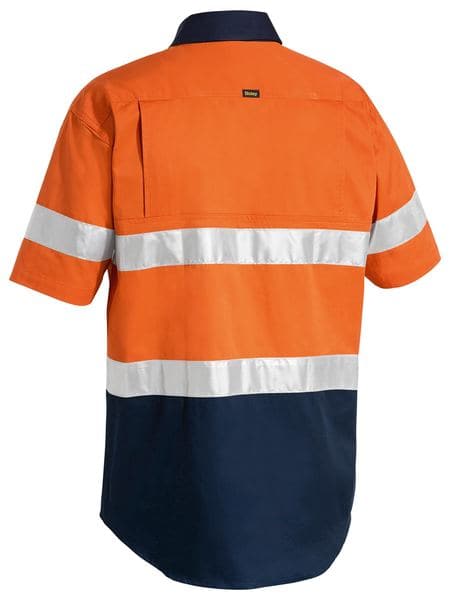 Bisley 3M Taped Two Tone Hi Vis Lightweight Short Sleeve Drill Shirt (BS1896) - Trade Wear