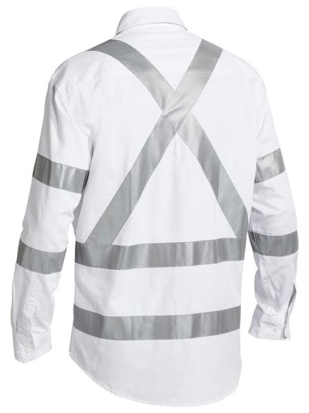 Bisley 3M Taped White Drill Shirt (BS6807T) - Trade Wear
