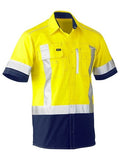 Bisley Bisley Flex & Move™ Two Tone Hi Vis Stretch Utility Shirt - Short Sleeve (BS1177XT) - Trade Wear