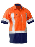 Bisley Bisley Flex & Move™ Two Tone Hi Vis Stretch Utility Shirt - Short Sleeve (BS1177XT) - Trade Wear