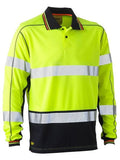 Bisley Bisley Taped Two Tone Hi Vis Polyester Mesh Long Sleeve Polo Shirt (BK6219T) - Trade Wear