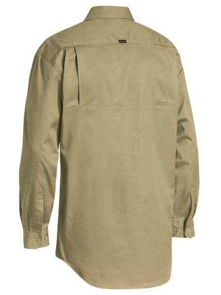 Bisley Bisley Lightweight Closed Front Cotton Drill Shirt - Long Sleeve (BSC6820) - Trade Wear