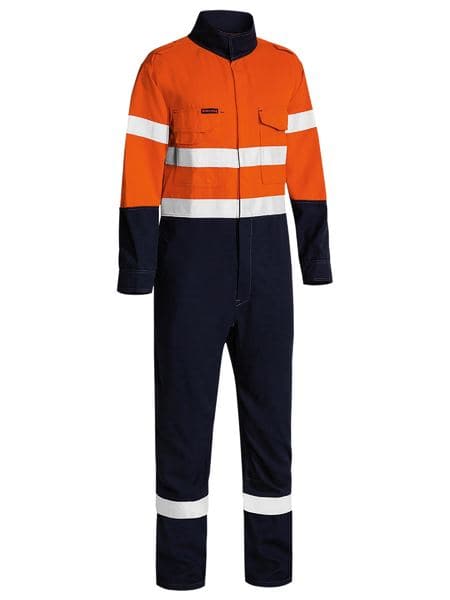 Bisley Taped Two Tone Hi Vis FR Lighweight Engineered Coverall-Orange/Navy (BC8186T) - Trade Wear