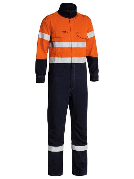 Bisley Taped Two Tone Hi Vis FR Engineered Vented Coverall-Orange/Navy (BC8086T) - Trade Wear