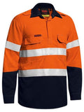 Bisley Taped Two Tone Hi Vis Closed Front Vented Shirt - Long Sleeve (BSC8075T) - Trade Wear