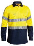 Bisley Bisley 2 Tone 3M Closed Front Hi Vis Drill Shirt Long Sleeve (BTC6456) - Trade Wear