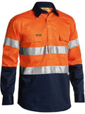 Bisley Bisley 2 Tone 3M Closed Front Hi Vis Drill Shirt Long Sleeve (BTC6456) - Trade Wear
