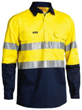 Bisley Bisley 2 Tone 3M Hi Vis Lightweight Closed Front Shirt Long Sleeve (BSC6896) - Trade Wear