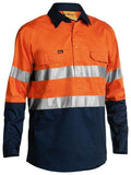 Bisley Bisley 2 Tone 3M Hi Vis Lightweight Closed Front Shirt Long Sleeve (BSC6896) - Trade Wear