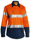 Bisley Bisley 2 Tone 3M Ladies Hi Vis Drill Shirt Long Sleeve (BLT6456) - Trade Wear