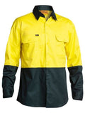 Bisley Bisley 2 Tone Hi Vis Cool Ventilated Drill Shirt Long Sleeve (BS6895) - Trade Wear