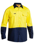 Bisley Bisley 2 Tone Hi Vis Drill Shirt Long Sleeve (BS6267) - Trade Wear