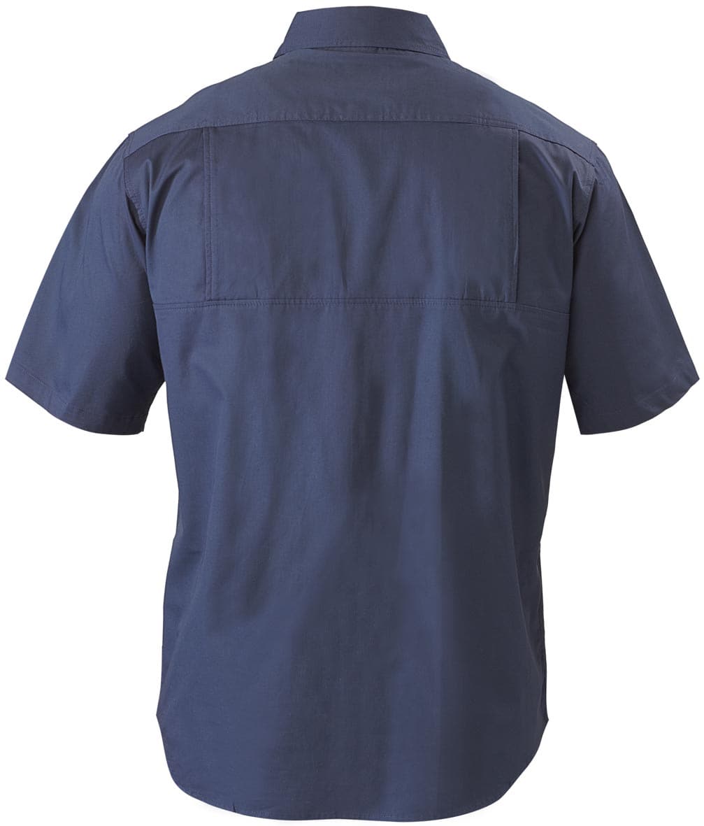 Bisley Cool Lightweight Drill Shirt - Short Sleeve - Navy (BS1893) - Trade Wear