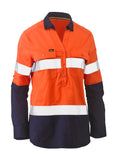 Bisley Bisley Womens Taped Hi Vis Stretch V-Neck Shirt (BLC6064T) - Trade Wear