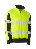 Bisley Bisley Taped Hi Vis Stretchy Fleece Zip Pullover (BK6817T) - Trade Wear