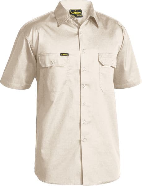 Bisley Bisley Cool Lightweight Drill Shirt - Short Sleeve - Sand (BS1893) - Trade Wear