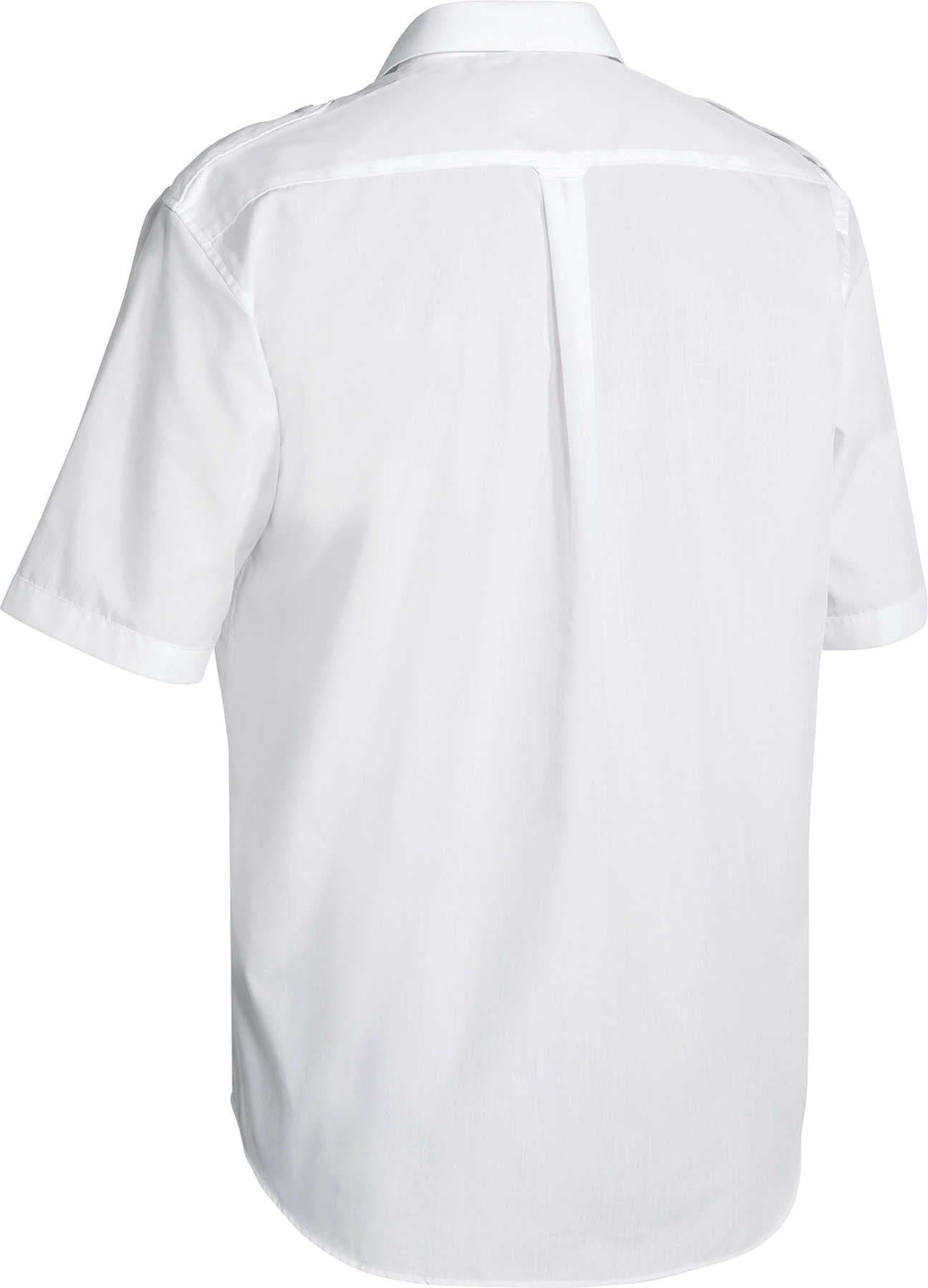 Bisley Epaulette Shirt - Short Sleeve - White (B71526) - Trade Wear