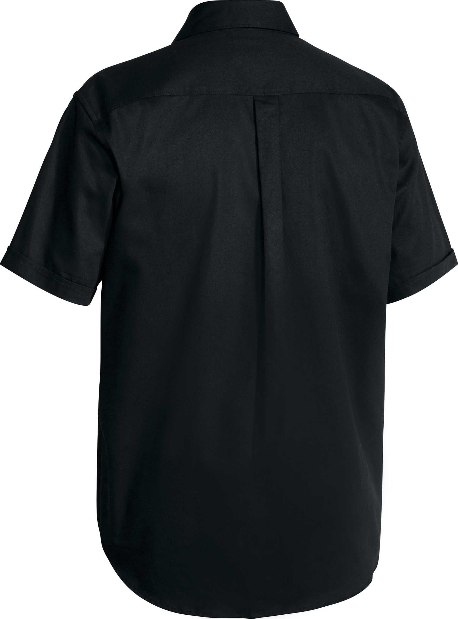 Bisley Original Cotton Drill Shirt - Short Sleeve - Black (BS1433) - Trade Wear