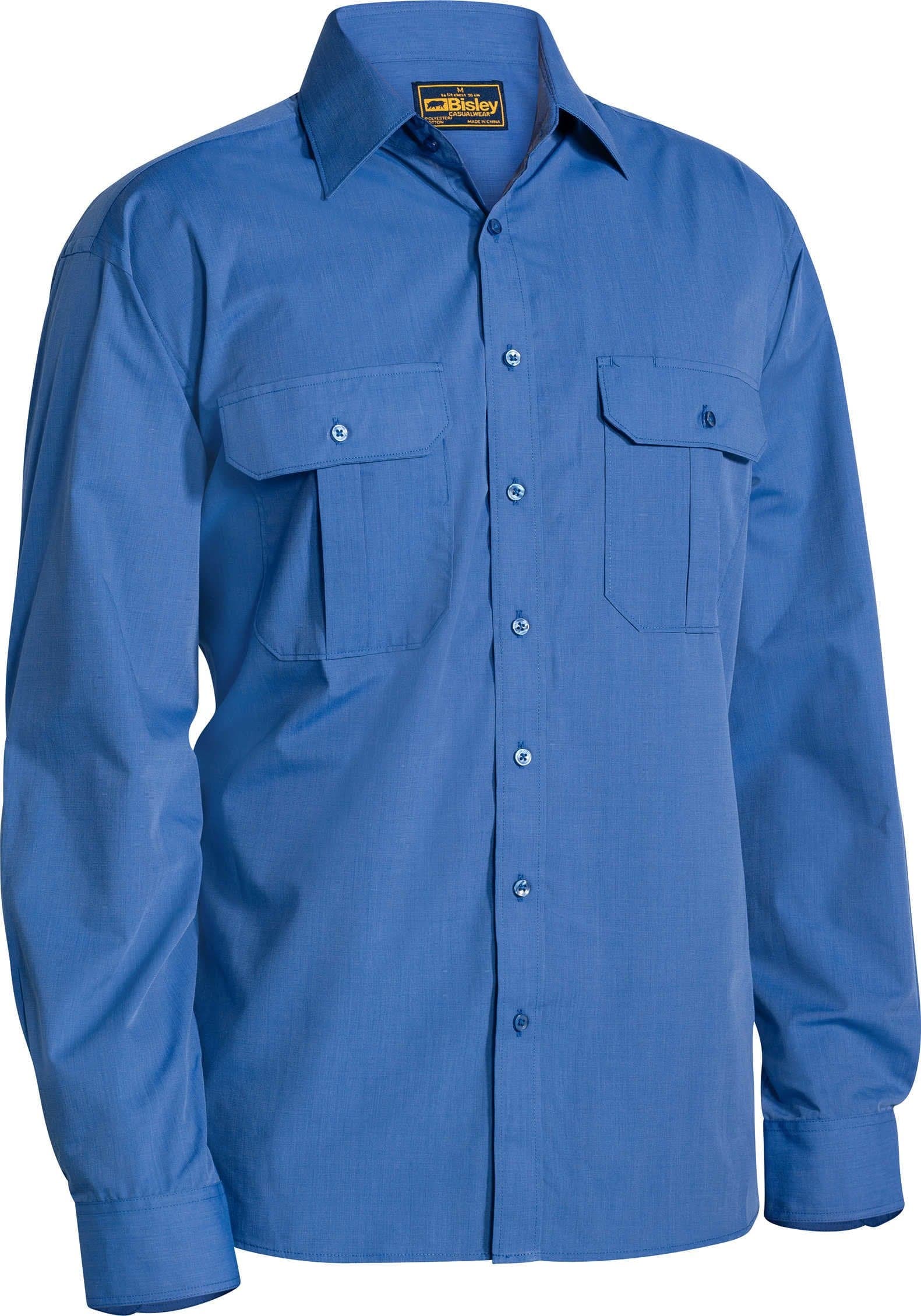 Bisley Metro Shirt - Long Sleeve - Blue (BS6031) - Trade Wear