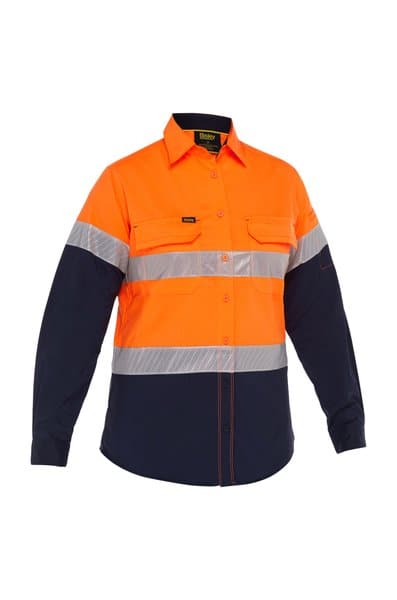 Bisley Womens X Airflow™ Hi Vis Taped Stretch Ripstop Shirt