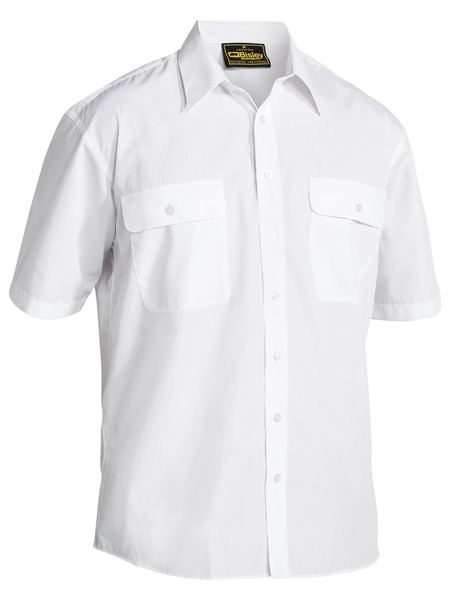 Bisley Permanent Press Shirt - Short Sleeve - White (BS1526) - Trade Wear