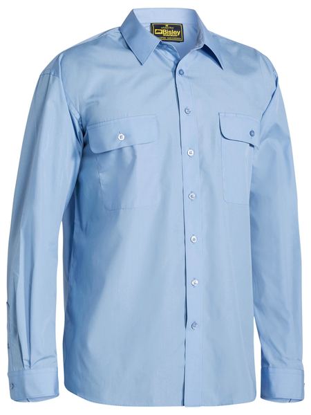 Bisley Permanent Press Shirt - Long Sleeve - Sky (BS6526) - Trade Wear
