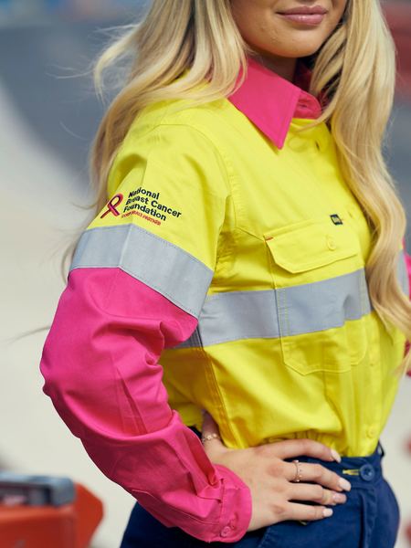 Bisley Women's 3M Taped Hi Vis Cool Lightweight Shirt - Yellow/Pink (BL6696T)(Some sizes delay of 1-2 weeks } - Trade Wear