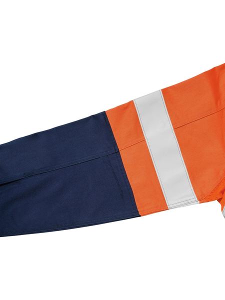 Bisley 3M Taped 2 Tone Hi Vis Mens Industrial Cool Vent Shirt - Orange/Navy (BS6448T_Orange/Navy) - Trade Wear