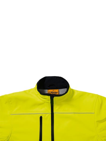 Bisley Soft Shell Jacket with 3M Reflective Tape - Yellow/Navy (BJ6059T) - Trade Wear