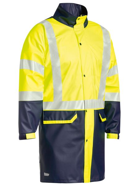 Bisley Taped Two Tone Hi Vis Stretch PU Rain Coat (BJ6935HT) - Trade Wear