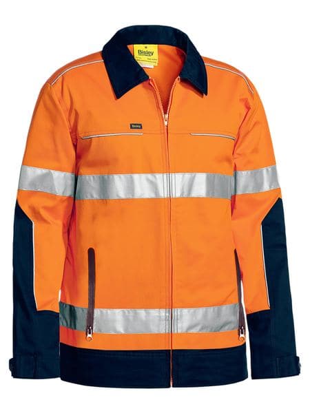Bisley Taped Two Tone Hi Vis Drill Jacket with Liquid Repellent Finish (BJ6917T)