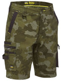 Bisley Flex & Move Stretch Canvas Camo Cargo Short - Green (BSHC1337-PGRN)