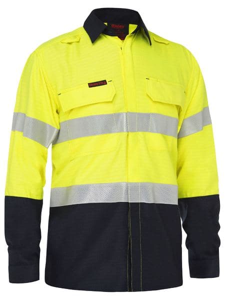 Bisley Apex 185/240 Taped Hi Vis FR Ripstop Vented Combo Coverall (BC8477T)