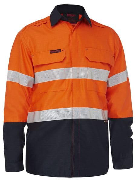Bisley Apex 185/240 Taped Hi Vis FR Ripstop Vented Combo Coverall (BC8477T)